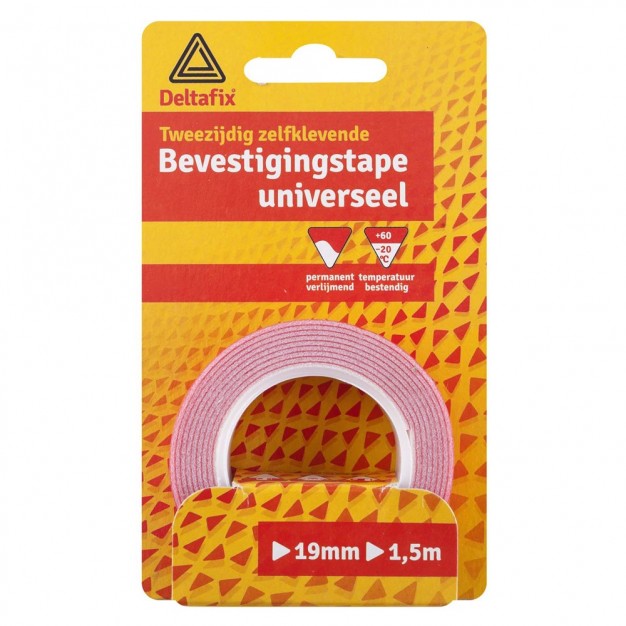 BEVESTIGINGSTAPE UNIVERSEEL, DUBBELZIJDIGE TAPE WIT 5M. | Mtools
