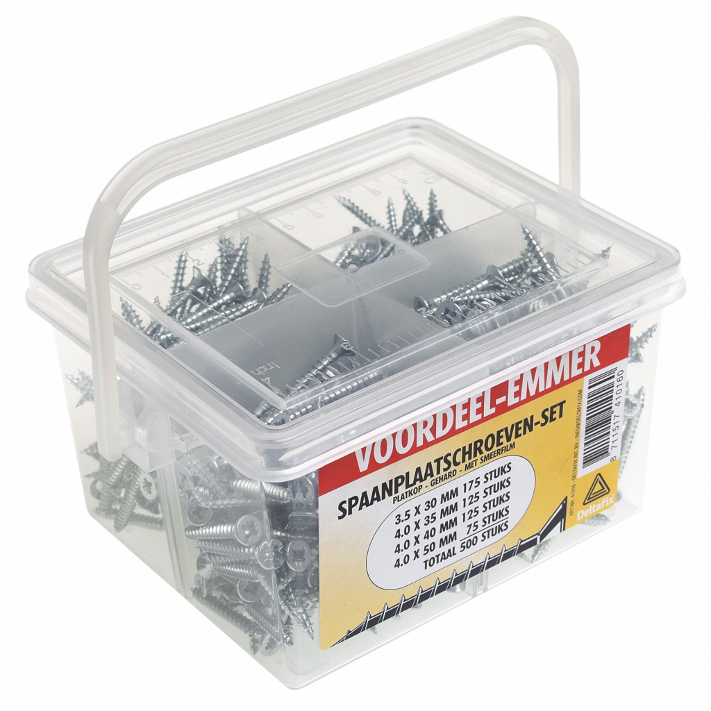 EMMER SPAANPLAATSCHROEVEN SET VERZINKT 500ST | Mtools