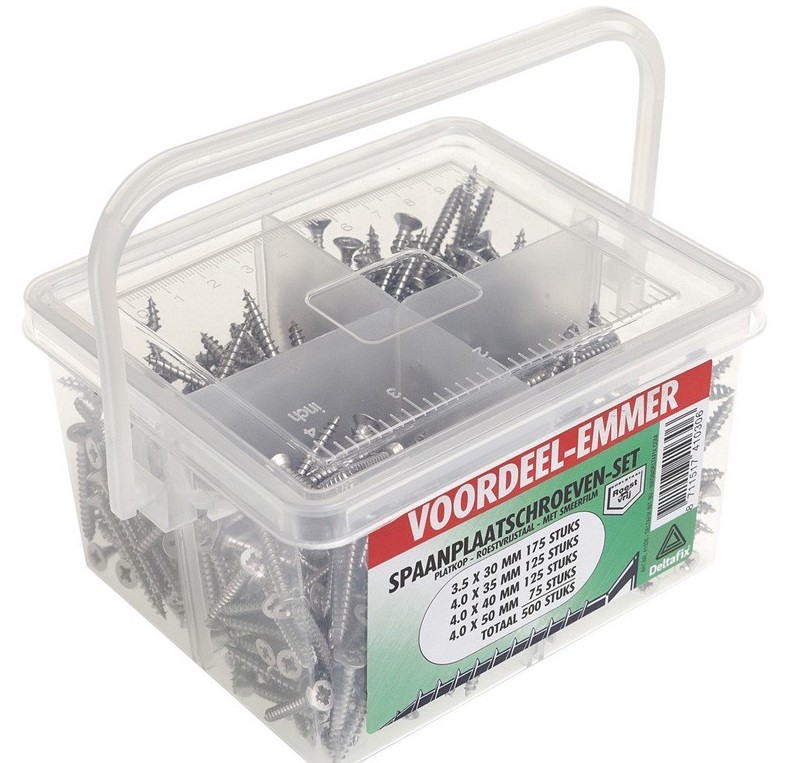 EMMER SPAANPLAATSCHROEVEN SET RVS 500ST | Mtools