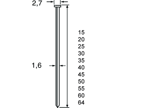 Dutack Brad SKN16 55 mm. RVS | Mtools