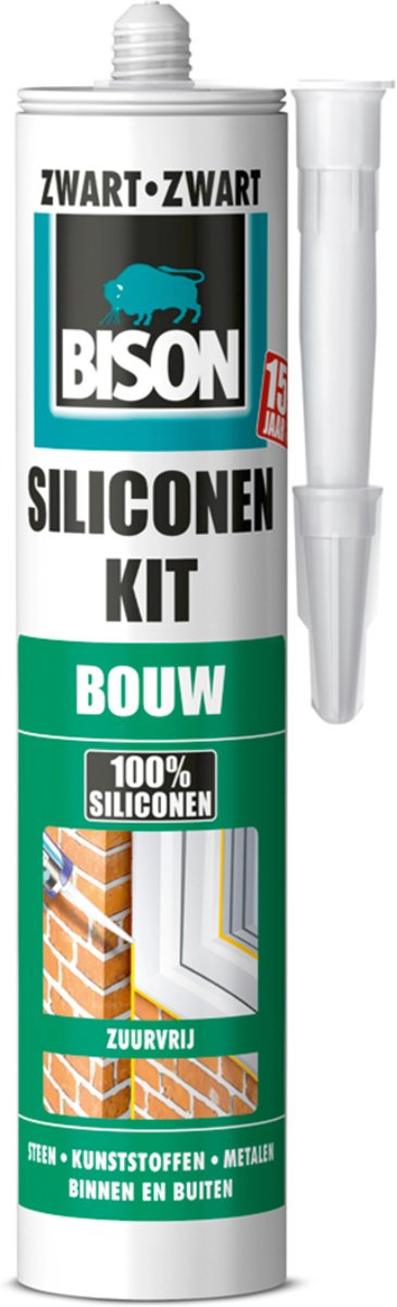 Bison Siliconekit Bouw Zwart 300ml | Mtools