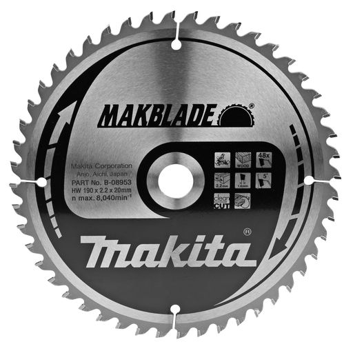 Makita B-08953 Zaagb hout 190x20x2,2 48T 5g | Mtools