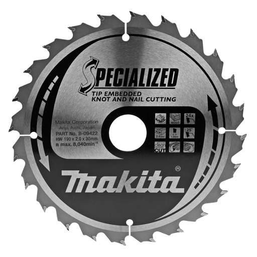 Makita B-09422 Cirkelzaagblad Hout (noest/spijker) | Mtools
