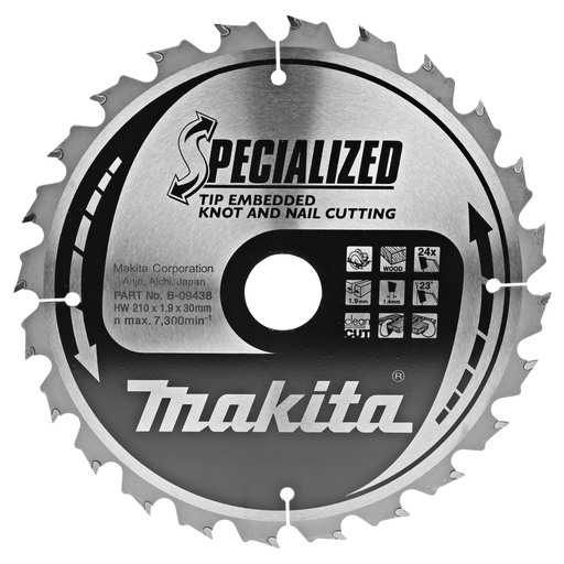 Makita B-09438 Cirkelzaagblad Hout (noest/spijker) | Mtools