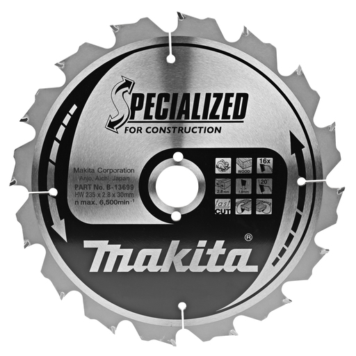 Makita B-13699 Cirkelzaagblad Hout (bouw/constructie) | Mtools