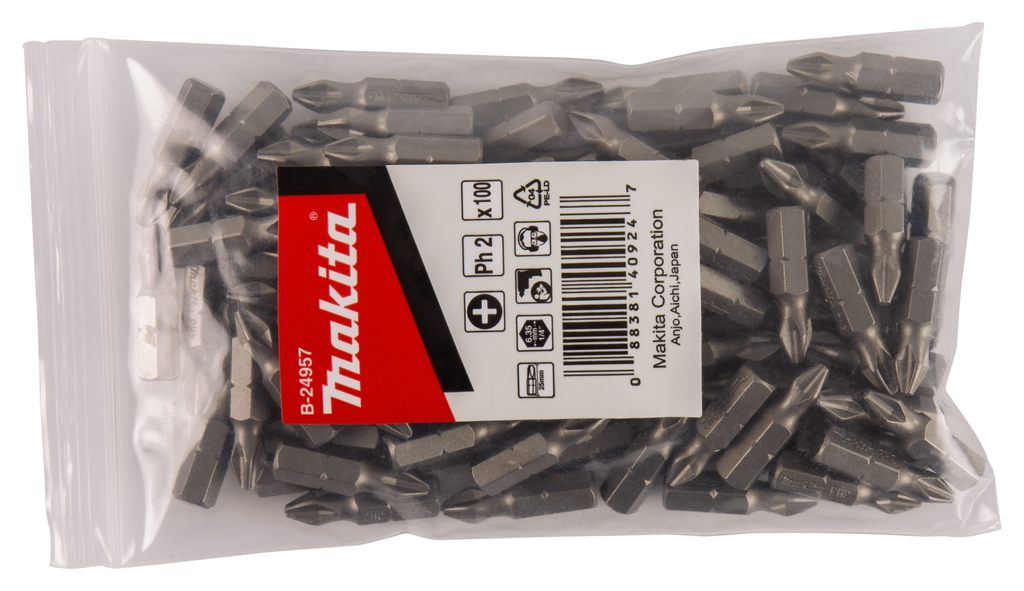 Makita B-24957 Schroefbit PH2X25mm navul 100 stuks | Mtools