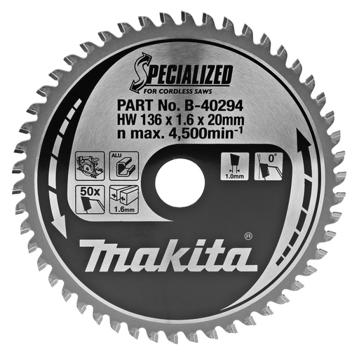 Makita B-40294 Cirkelzaagblad Aluminium | Mtools