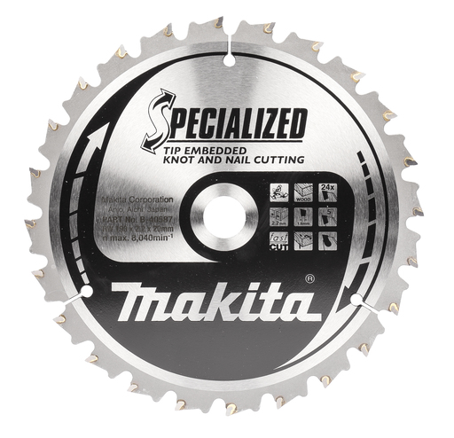 Makita B-40587 Afkortzaagblad Hout (noest/spijker) | Mtools