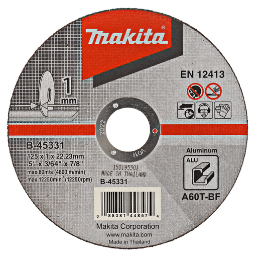 Makita B-45331 Doorslijpschijf 125x22,23x1,0mm aluminium | Mtools