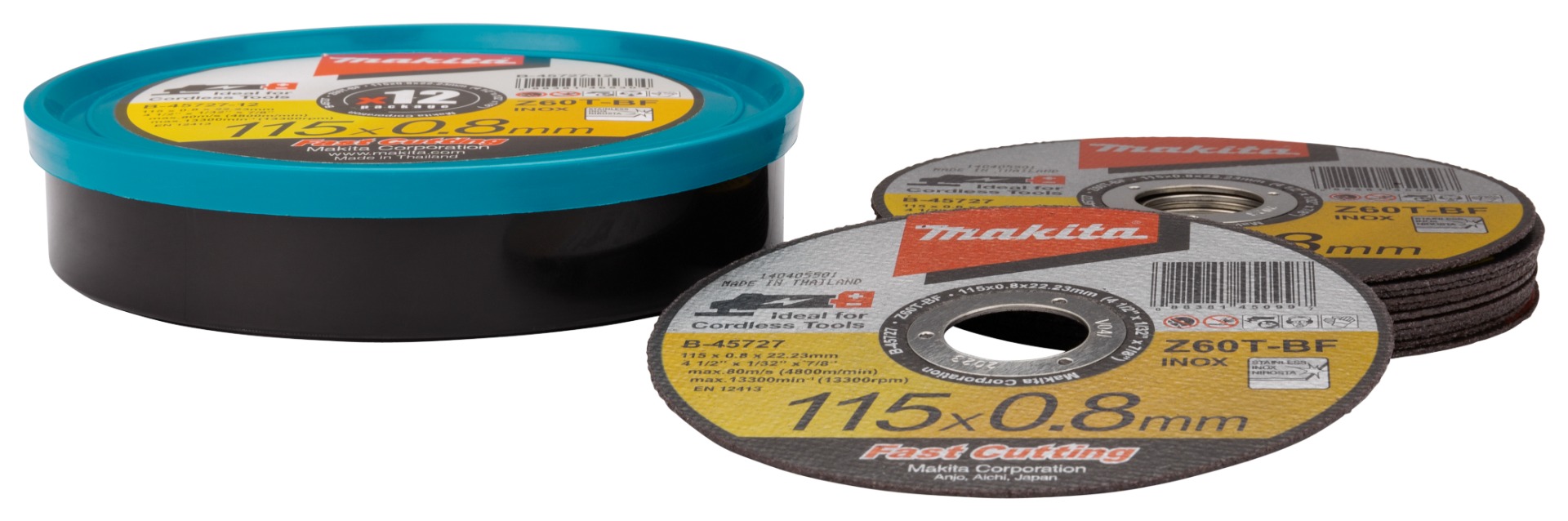 Makita B-45727-12 Doorslijpschijf 115x22,23x0,8mm RVS | Mtools