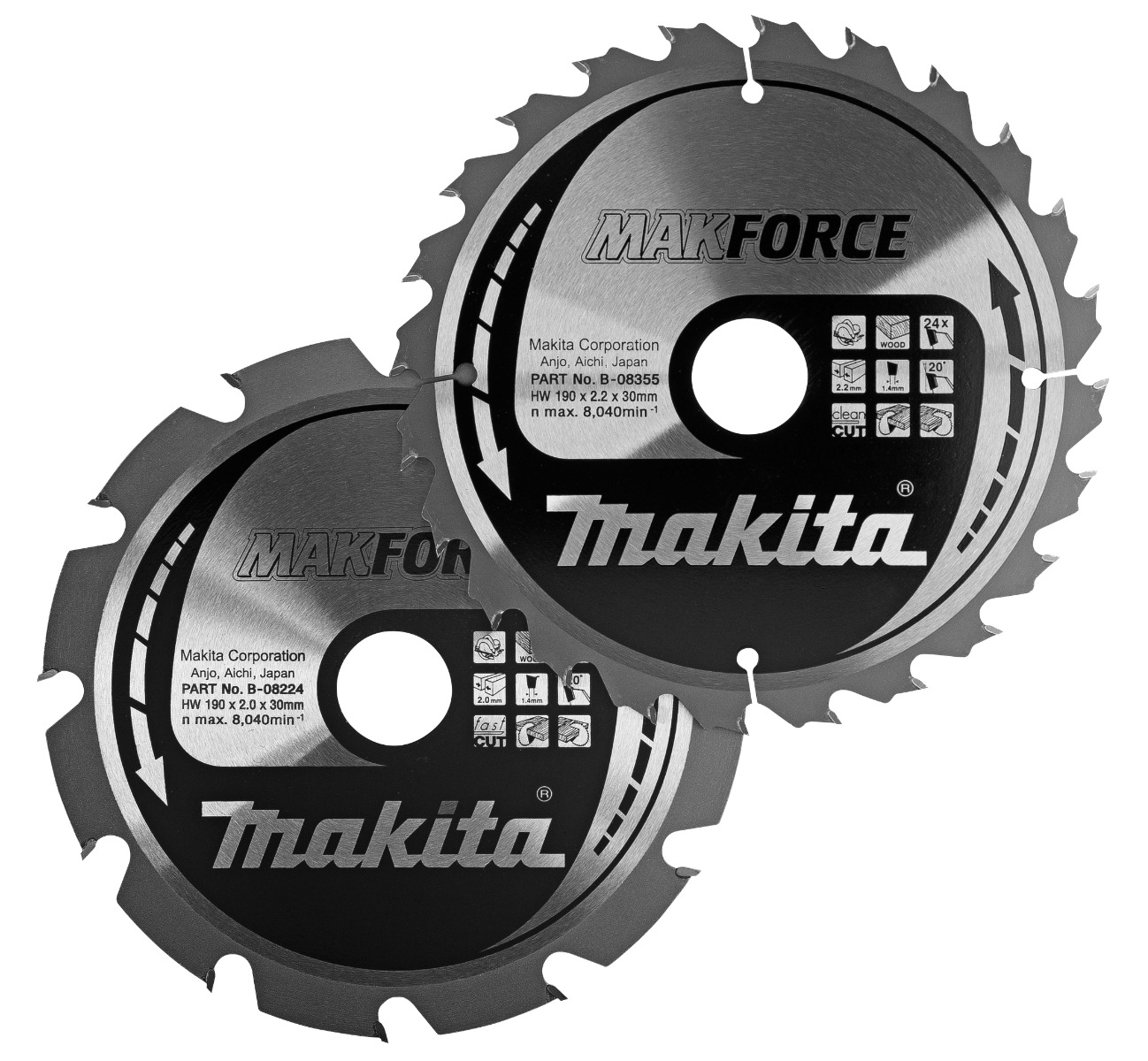 Makita B-49367 Cirkelzaagblad Hout 190mm Twinpack | Mtools