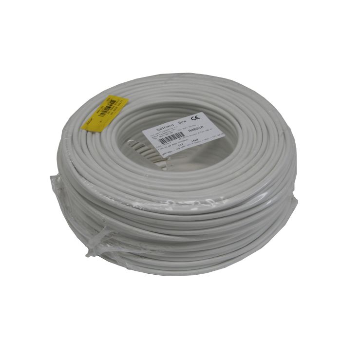 002277 Stroomkabel rond 2 x 0,75 wit 100 mtr | Mtools