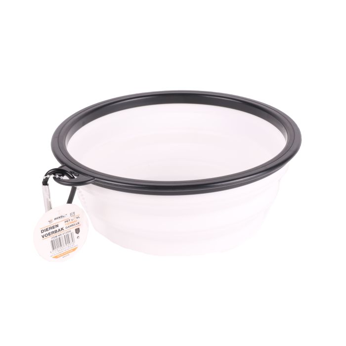 Benson Hondenvoerbak - Kattenvoerbak - Ø 19 cm - Opvouwbaar - Wit