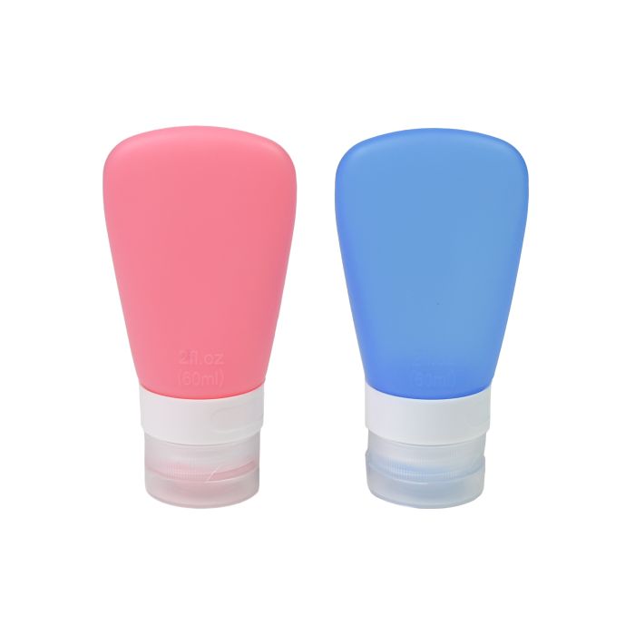 Benson Reisflesjes Set - Silicone - Blauw/Roze - 2 delig