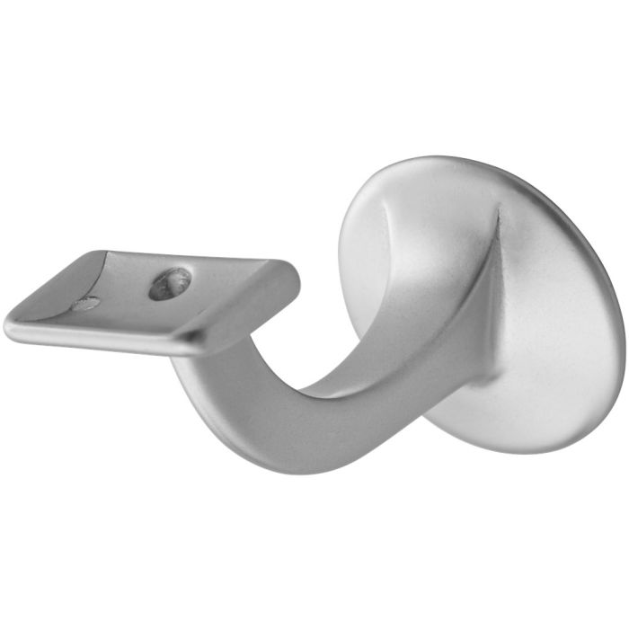 Ronde leuninghouder keilboutbevestiging 75 mm vlak profiel, zilver