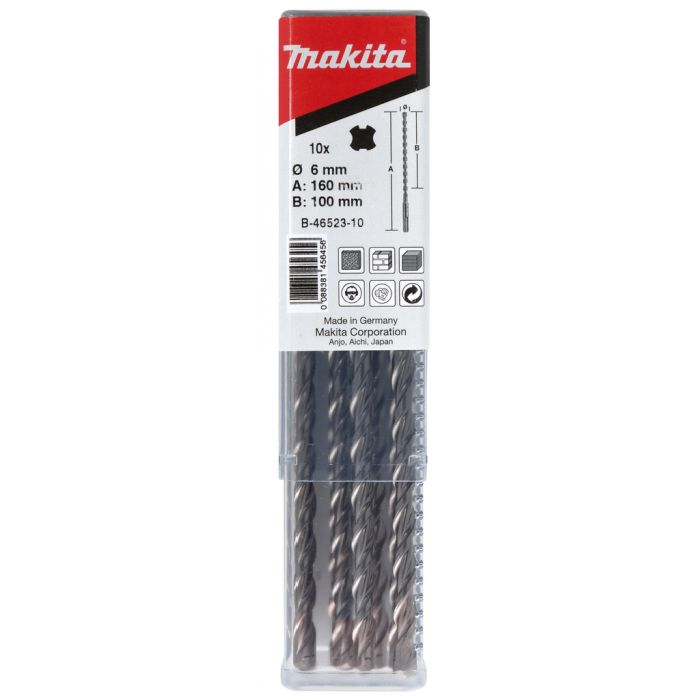 Makita B-46545-10 P2S:SDS-PLUS boor 8x160mm 10st | Mtools
