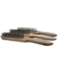 002326 Staalborstel 3 dlg hout