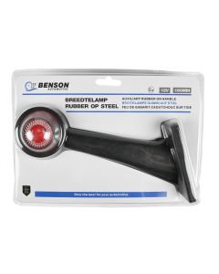 007515 Breedtelamp rubber op steel 45° 190 mm rood/wit e keur