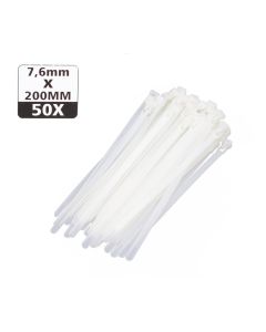 008269 Tie ribs loskoppelbaar 7.6 x 200 mm 50 dlg wit