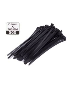 008270 Tie ribs loskoppelbaar 7.6 x 200 mm 50 dlg zwart