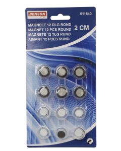 011840 Magneet 20 mm 12 dlg rond office