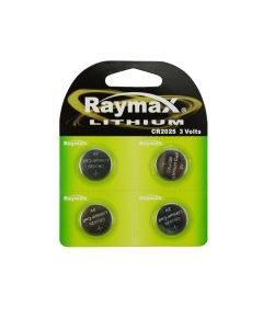 012014 Raymax batterij knoopcel 3V CR2025 4 dlg lithium