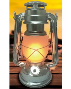 012203 LED stormlantaarn 25 cm alu flame effect