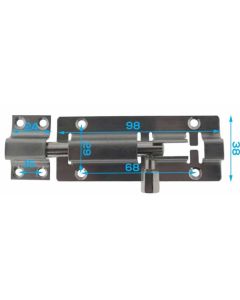 012288 Deurschuif 4" 100 mm RVS