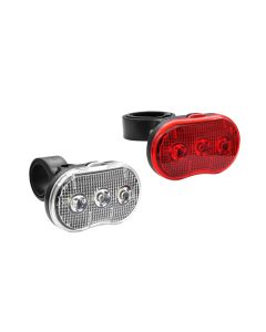 013768 Fietslamp LED wit en rood 2 dlg