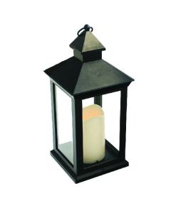 014259 Lantaarn met LED kaars 10.5 x 10.5 x 24 cm mix