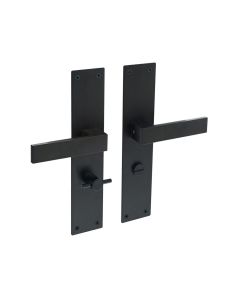 INTERSTEEL Deurkruk Amsterdam met renovatieschild 2mm WC63/8 zwart