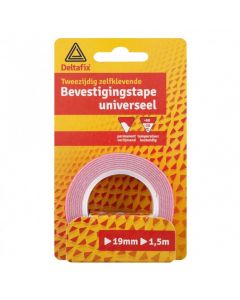 BEVESTIGINGSTAPE UNIVERSEEL, DUBBELZIJDIGE TAPE WIT 1.5M.