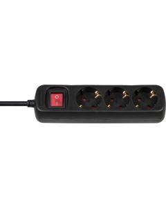Brennenstuhl 3-voudige stopcontacten Zwart met schakelaar 1,4 m H05VV-F 3G1,5