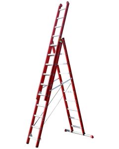 4tecx Reformladder 3-delig aluminium 3 x 12 met stalen balk
