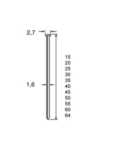 Dutack Brad SKN16 64 mm. RVS