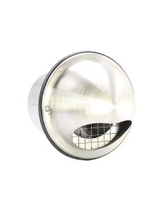 Nedco BV RVS Bolrooster Ø125mm met terugslagklep en grofmazig gaas