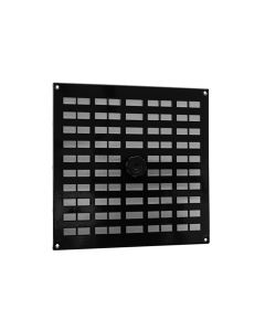 Nedco BV Aluminium schuifrooster 300x300mm met gaas en draaiknop, zwart