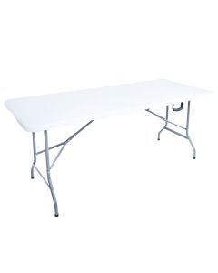 Inklapbare kunststof tafel 152x70 cm wit