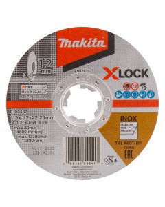 Makita E-00387 Doorslijpschijf X-LOCK 115x22,23x1,2mm RVS
