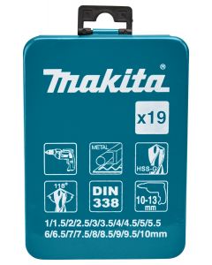 Makita D-54025 Metaalborenset 19-delig 1-10mm