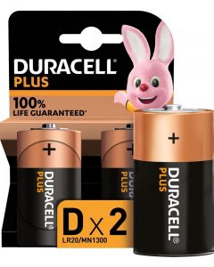 Duracell Alkaline Plus 100 D 2st.
