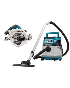 Makita DLX2383UX1 2x18 V AWS Combiset voor zagen (235mm) en stofzuigen 