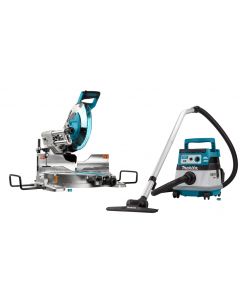 Makita DLX2386UX1 2x18 V AWS Combiset voor afkorten (260mm) en stofzuigen