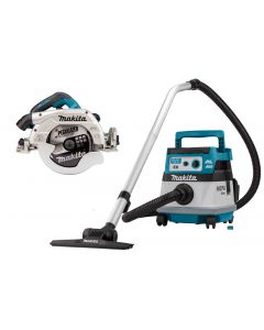 Makita DLX2390UX1 2x18 V AWS Combiset voor zagen (235mm) en stofzuigen 
