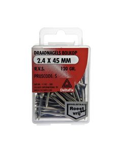 DRAADNAGELS BOLKOP MESSING 0.9X10 20 GR