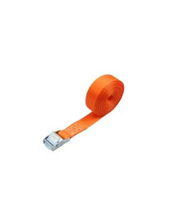 Spanband met klemgesp, 25mm, 4 meter, 125/250 daN, Oranje