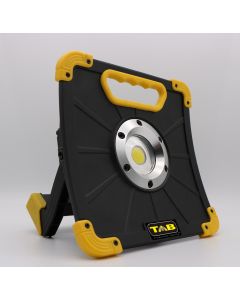 TAB Professional Lighting® 30W COB-LED bouwlamp, hybride, werklamp op accu en 230V,  4 lichtstanden, 3000 Lm, IP67, plaatsbaar