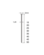 Brads RVS 40mm, SKN12, 18GA / 1.0*1.25mm