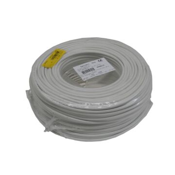 002956 Stroomkabel rond 2 x 1.00 100 mtr wit