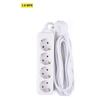 005137 Stekkerdoos 4-voudig + RA + 1.5 mtr